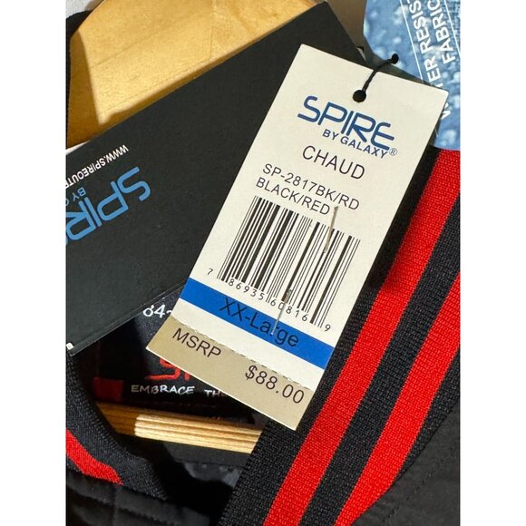 Spire Chaud Varsity Jacket Water Resistant Outerwear, Black Red, Size 2XL, NWT - Picture 6 of 7